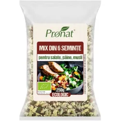 Mix bio din 6 seminte pentru salate, paine, musli 250g Pronat Mix bio din 6 seminte pentru salate, paine, musli 250g Pronat