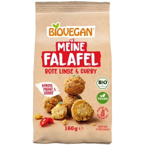 Mix bio pentru falafel cu linte rosie si curry, 160g Biovegan