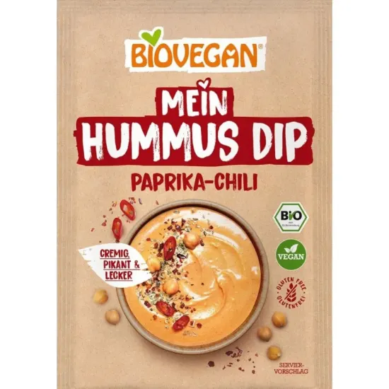 Mix bio pentru sos de hummus cu ardei si chili, 55g Biovegan