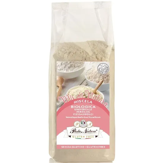 Mix de fainuri fara gluten pentru paine, pizza, deserturi, fara drojdie, bio, 250g Pasta Natura