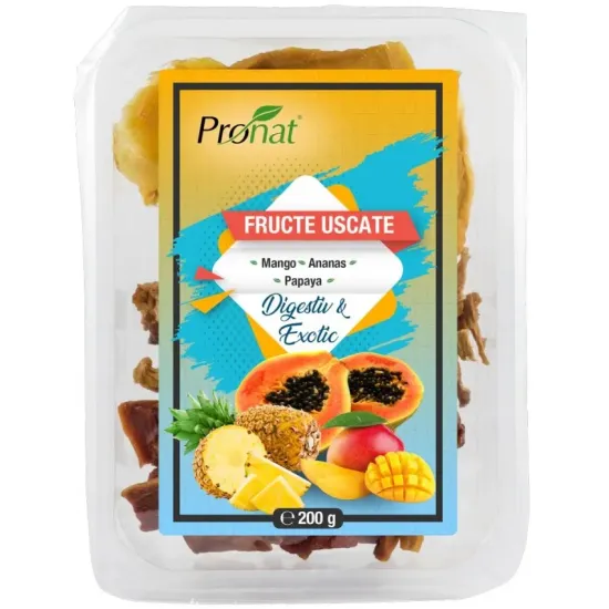 Mix de fructe uscate Digestiv si exotic 200g Pronat