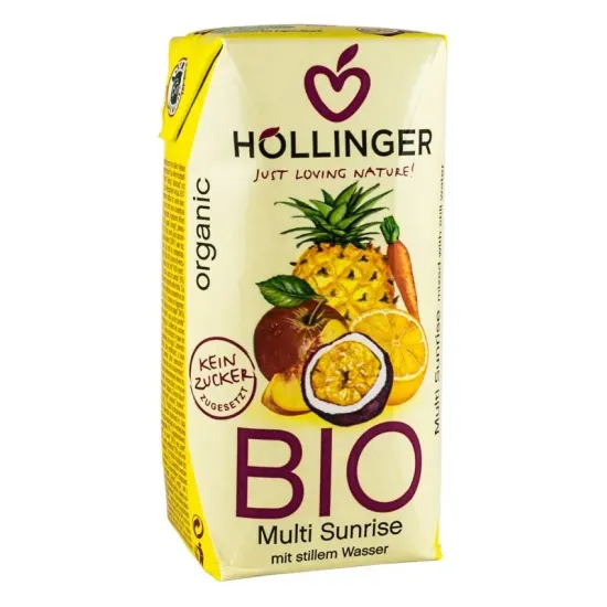 Multi Sunrise Suc bio din amestec de fructe, 200ml Hollinger