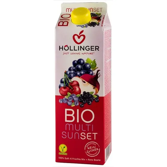 Multi Sunset Suc bio de fructe si sfecla rosie, 1000ml Hollinger