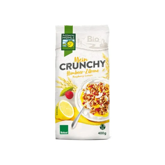 Musli bio Crunchy cu zmeura si lamaie, 400g Bohlsener Muhle