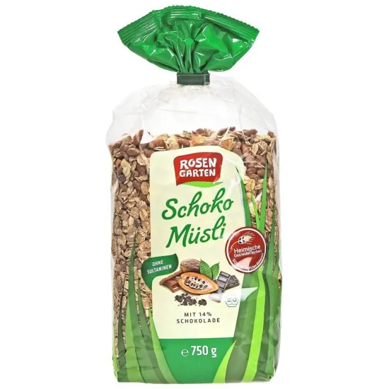 Musli bio cu ciocolata, 750g Rosen Garten