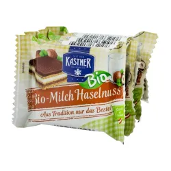 Napolitane bio cu lapte si alune, 100g (4*25g) Kastner Napolitane bio cu lapte si alune, 100g (4*25g) Kastner