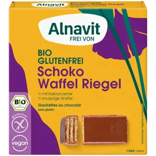 Napolitane cu ciocolata fara gluten, bio, 75g Alnavit