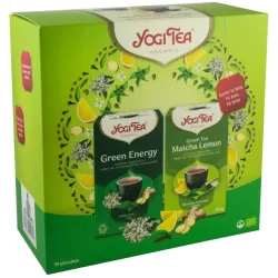 Oferta 1 x Ceai bio Energie Verde, 17 pliculete x 1.8g (30.6g) + 1x ceai bio matcha lemon, 17 pliculete 30.6g Yogi Tea