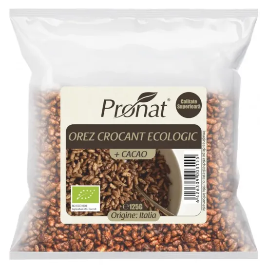 Orez expandat crocant cu cacao, bio 125g Pronat