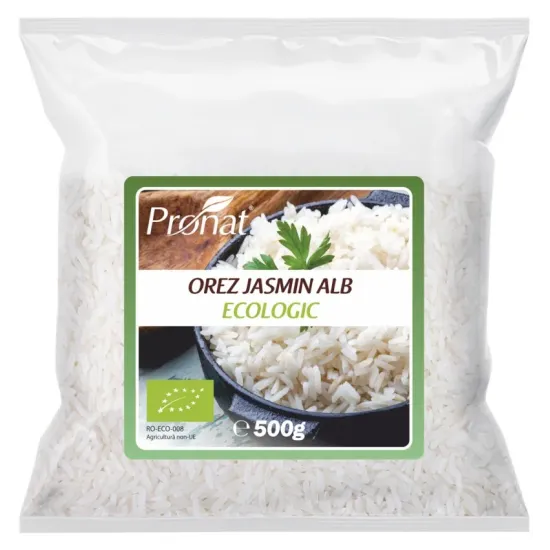 Orez jasmin alb bio, 500g Pronat