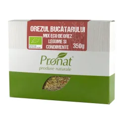 Orezul bucatarului Mix bio de orez, legume si condimente, 350g Pronat Orezul bucatarului Mix bio de orez, legume si condimente, 350g Pronat
