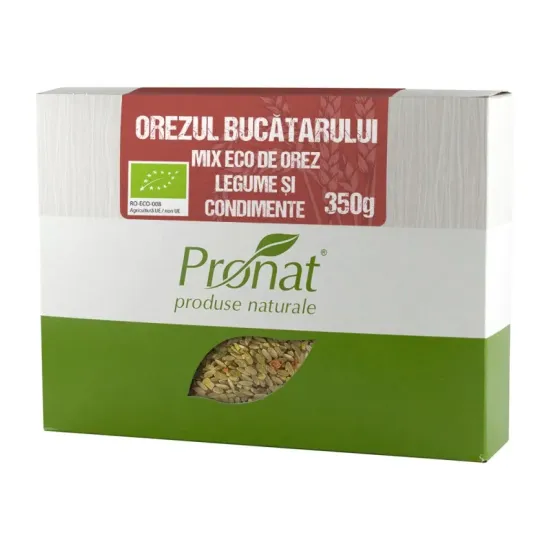 Orezul bucatarului Mix bio de orez, legume si condimente, 350g Pronat