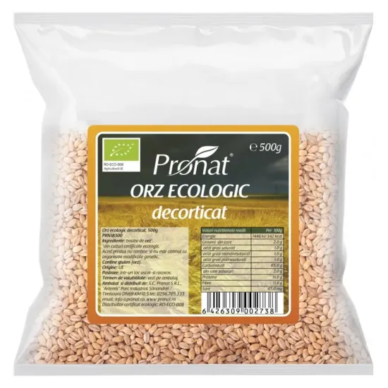 Orz bio decorticat, 500g Pronat