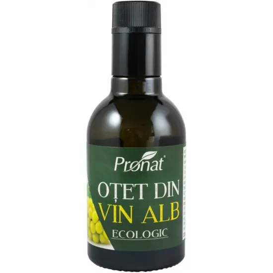 Otet bio din vin alb 12% aciditate, 250ml Pronat