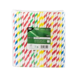 Paie din carton bio pentru Shakes, 100 bucati Pap Star Paie din carton bio pentru Shakes, 100 bucati Pap Star