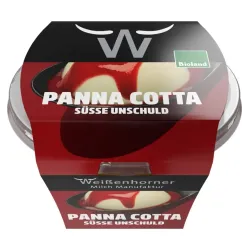 Panna cotta bio cu sos de zmeura, 130g Weisenhorner Milch Manufacktur Panna cotta bio cu sos de zmeura, 130g Weisenhorner Milch Manufacktur