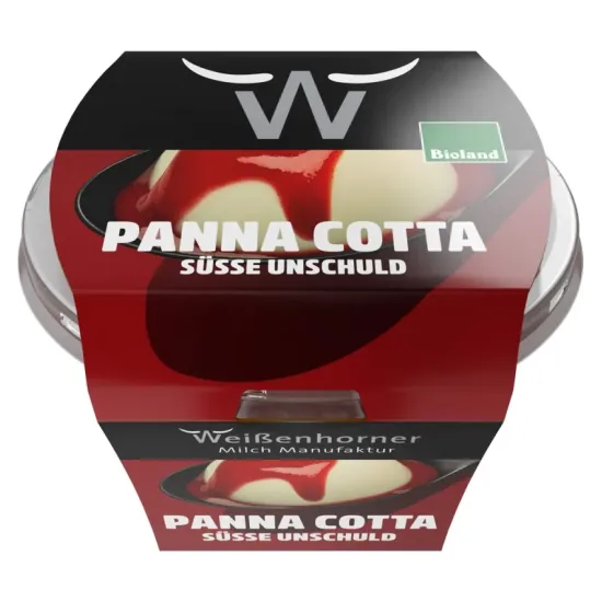 Panna cotta bio cu sos de zmeura, 130g Weisenhorner Milch Manufacktur