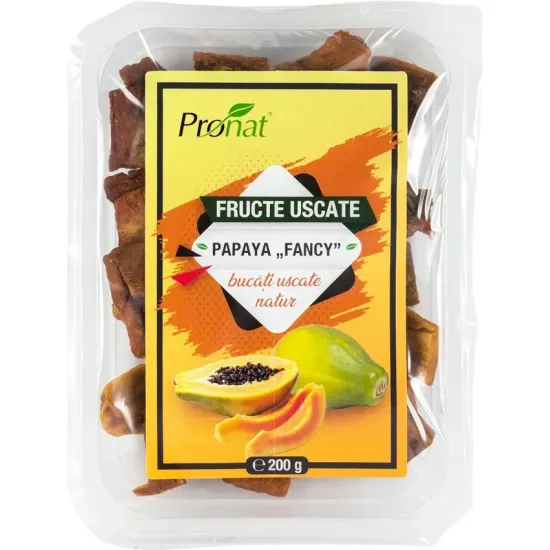 Papaya Fancy Fructe uscate natur 200g Pronat