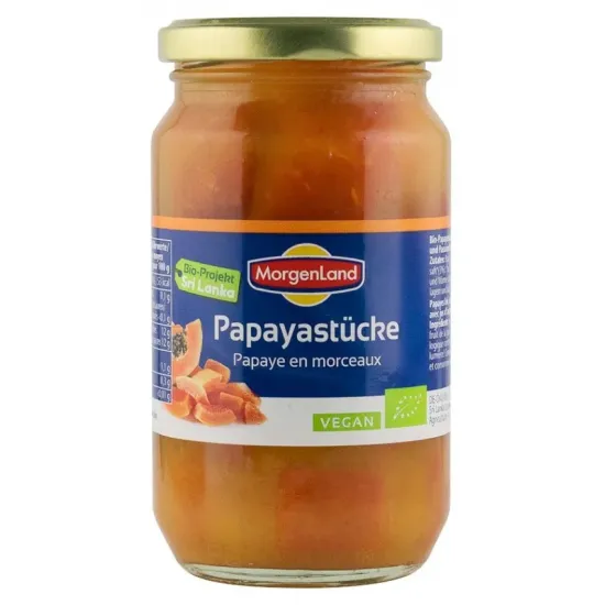 Papaya bio in suc de ananas, 350g Morgenland