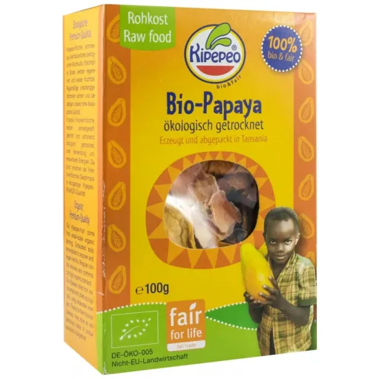 Papaya bio si fairtrade, bucati uscate, 100g Kipepeo