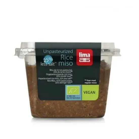 Pasta Miso de orez si soia nepasteurizata cu continut redus de sare eco 300g  Lima