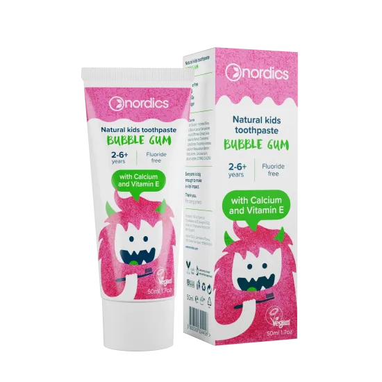 Pasta de dinti naturala pentru copii Bubble Gum 50ml Nordics