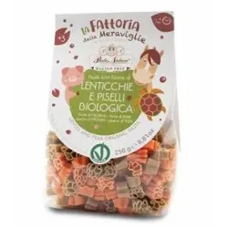 Paste cu faina de linte rosie si mazare verde fara gluten pentru copii, eco 250g Pasta Natura