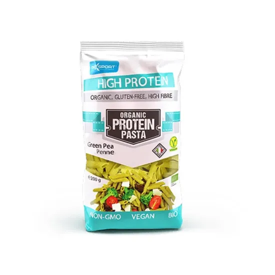 Penne bio din mazare verde, fara gluten, cu continut ridicat de proteine, 200g Max Sport