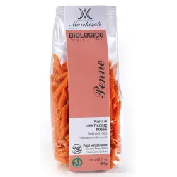 Penne din linte rosie bio fara gluten 250g Marchesato