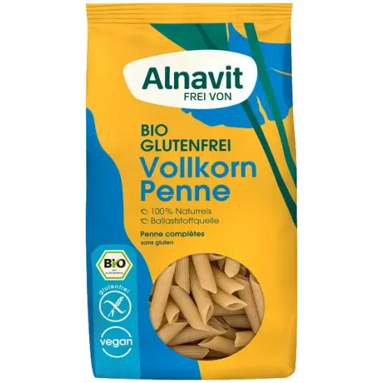 Penne din orez integral fara gluten, bio, 250g Alnavit