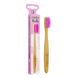 Periuta de dinti pt. copii din bambus, ROZ, Nordics