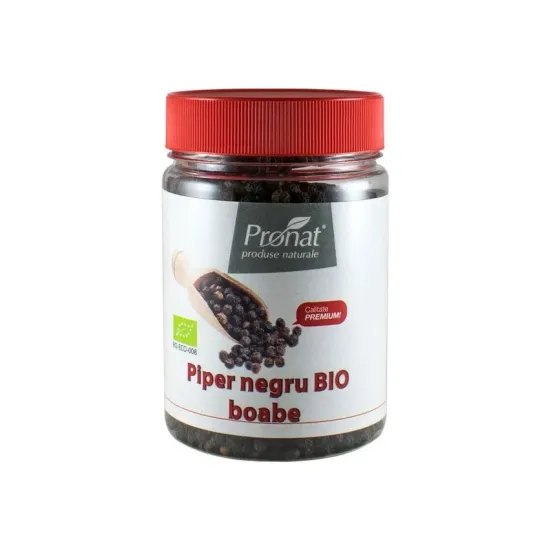 Piper negru bio boabe, 140g Pronat