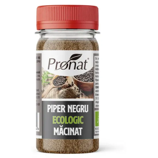 Piper negru bio, macinat, 45g Pronat