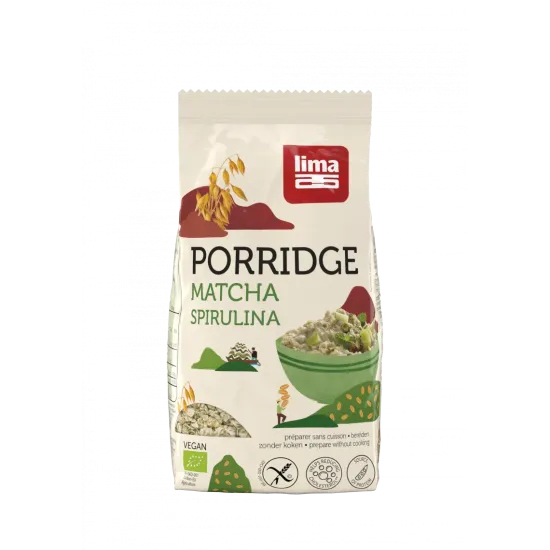 Porridge Express cu matcha si spirulina fara gluten bio 350g Lima