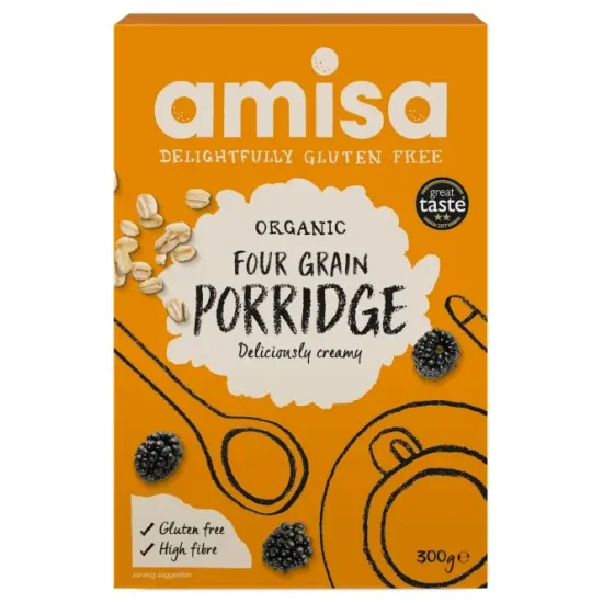 Porridge din 4 cereale fara gluten bio 300g Amisa