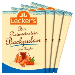 Praf de copt pur, fara fosfat, bio, 4x21g Lecker's Praf de copt pur, fara fosfat, bio, 4x21g Lecker's