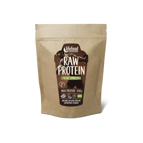 Pudra proteica Cacao Spirulina Superfood raw bio 450g Lifefood