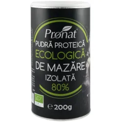 Pudra proteica bio de mazare, izolata, 200g Pronat