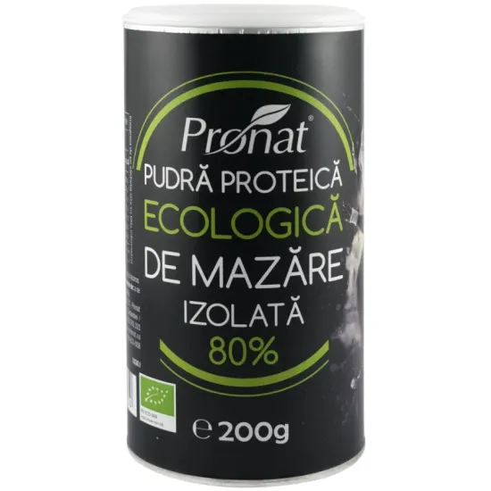 Pudra proteica bio de mazare, izolata, 200g Pronat