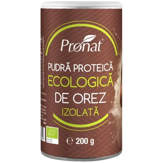 Pudra proteica bio de orez izolata, 200g Pronat