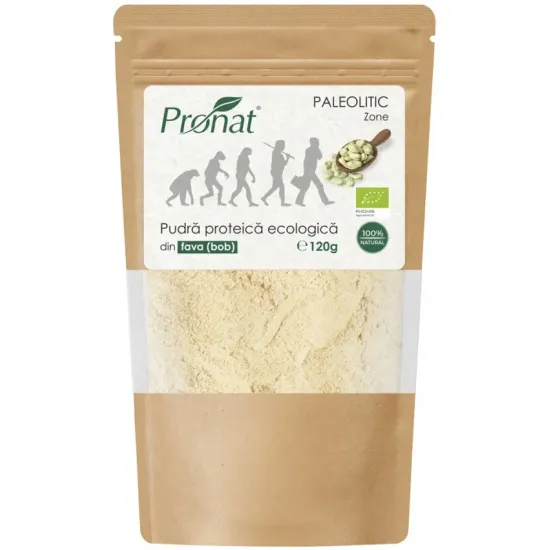 Pudra proteica bio din fava (bob), 120g Pronat