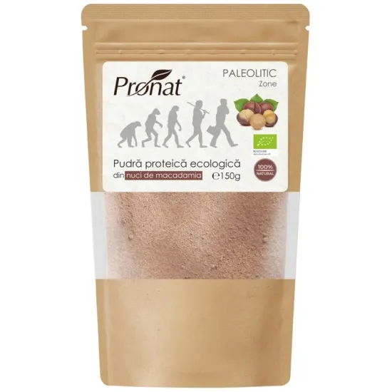 Pudra proteica bio din nuci de macadamia, 150g Pronat