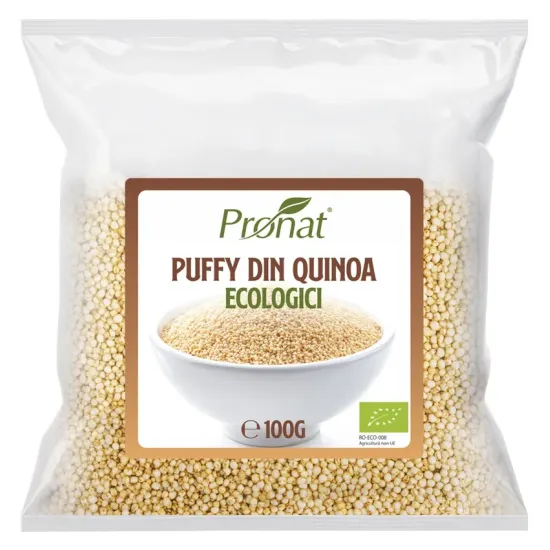 Puffy bio din quinoa, 100g Pronat