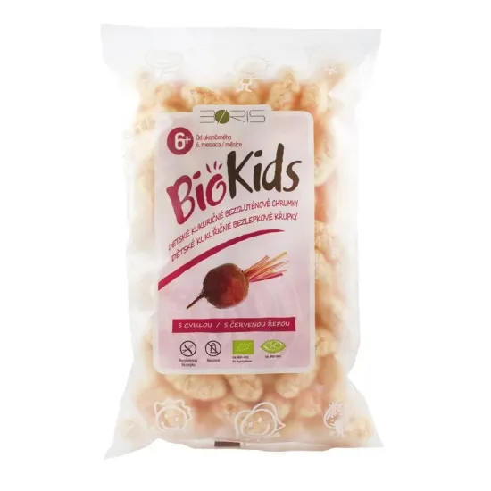 Pufuleti bio cu sfecla rosie, 55g Biokids