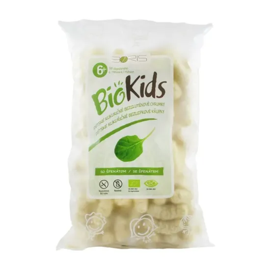 Pufuleti bio cu spanac, 55g Biokids