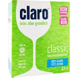 Pulbere ecologica pentru masina de spalat vase, 150 spalari, 2.7kg Claro Classic Pulbere ecologica pentru masina de spalat vase, 150 spalari, 2.7kg Claro Classic