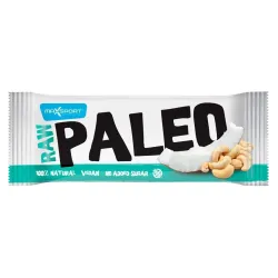 Raw Paleo Baton proteic cu cocos si caju, 50g Max Sport Raw Paleo Baton proteic cu cocos si caju, 50g Max Sport