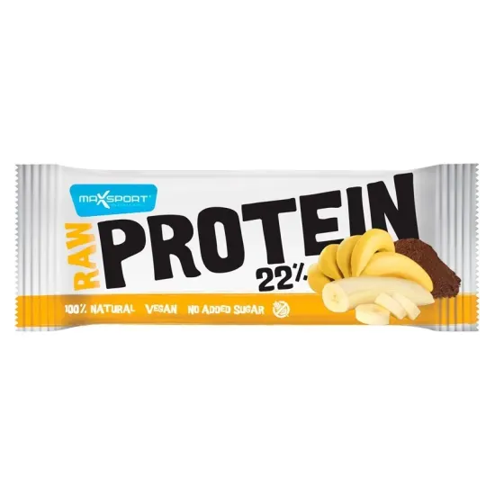 Raw Protein 22% Baton proteic cu banane si cacao, 50g Max Sport