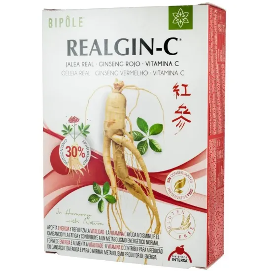 Realgin-C Laptisor de matca, ginseng rosu si vitamina C, 200ml 20 fiole a 10ml Bipole