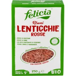 Risoni cu linte rosie, bio, 250g Felicia Risoni cu linte rosie, bio, 250g Felicia
